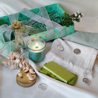 Green  Patterned Tray Hamper